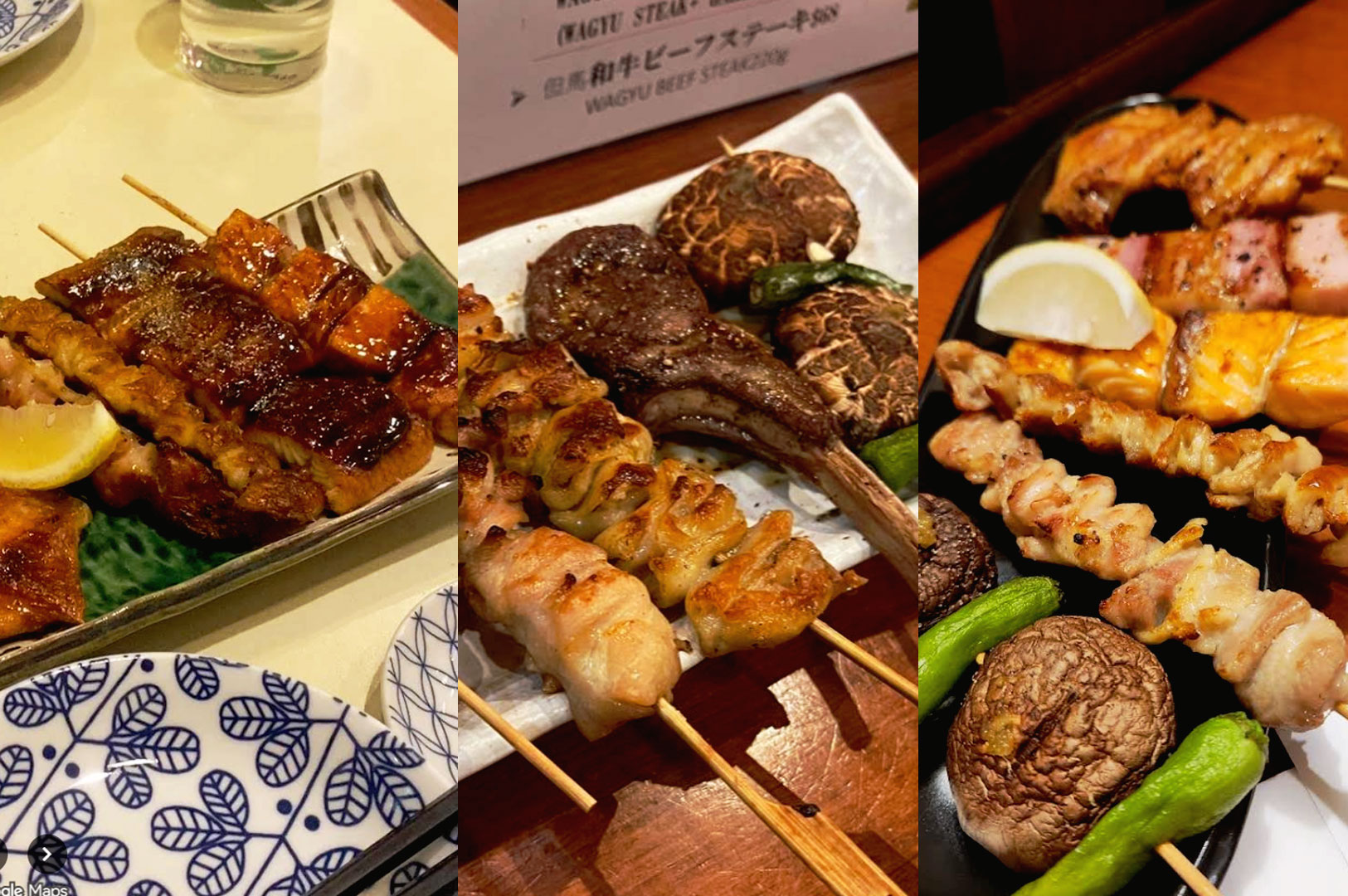 Assorted Japanese gyoza, grilled saba fish, and tamagoyaki